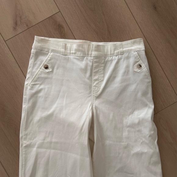 New No Tags Spanx Stretch Twill Cropped Wide Leg White Pants Womens Size XL - Picture 11 of 11